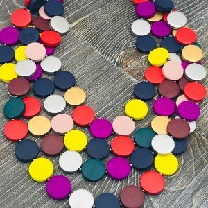 Multicolor Wooden Statement Necklace